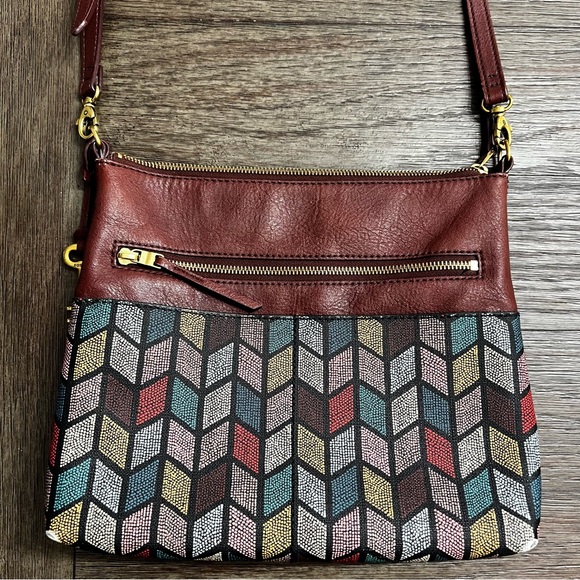 Fossil Fiona Geometric Multi Color Shapes Crossbody - Picture 13 of 17